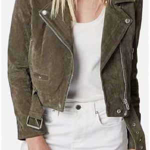 Blank NYC Suede Moto Green Jacket Women's Size Large New with tags Original $198